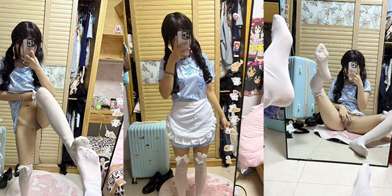 抖音博主齐刘海白袜少女付费定制自慰裸舞 对着镜子又是扣逼 又是卖弄的淫荡之极