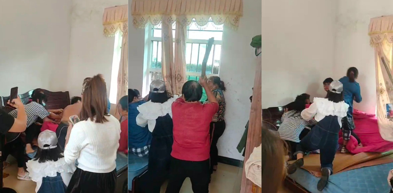 男子家中约炮情人被抓奸在床 堵在床上疯狂暴打 痴情出轨男全力保护情人