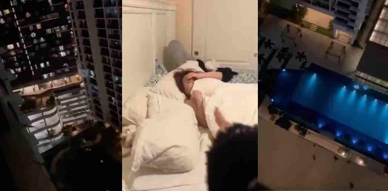 抖音热搜女子被家暴扔下楼 画面可以看出从窗户到摔在地上 简直太吓人了