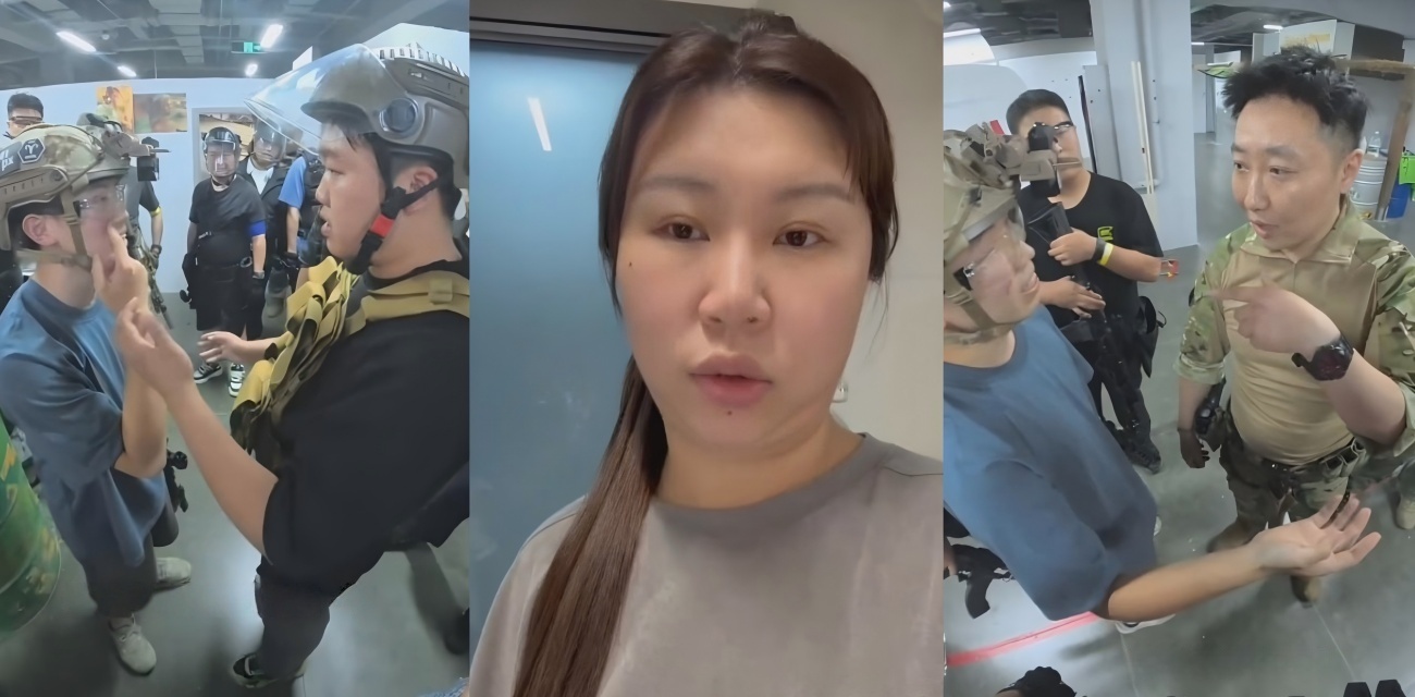 野猪小仙女后续：澄清枪馆冲突 我们没动手 是紫衣男掐脖子