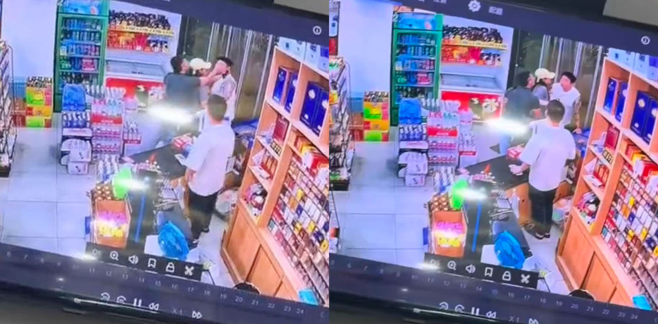 上海某超市一小伙被男的摸胸 随后二人在超市里面大打出手 现场监控视频曝光