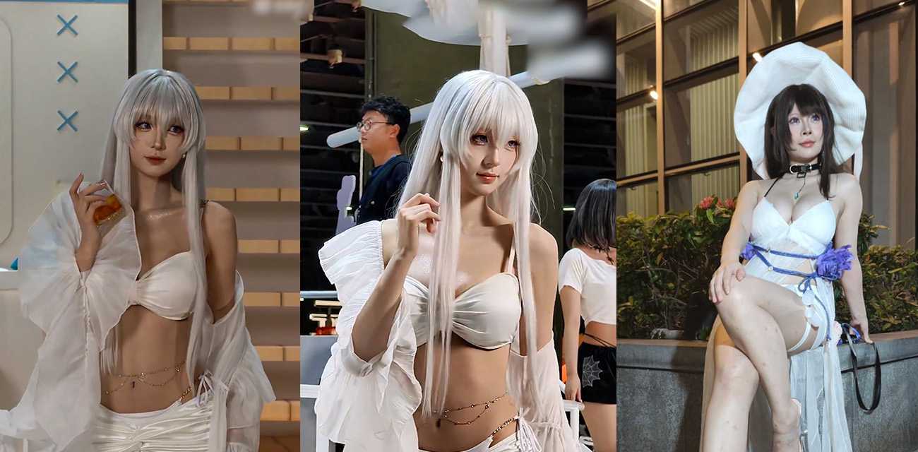 广州萤火虫漫展COS小姐姐风骚入骨被围 一群男人当场摸脚狂拍裙底 现场太乱太刺激