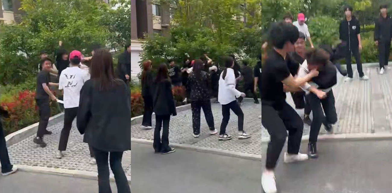 精神小伙打架现场 这些小年轻下手是真的狠 几刀就把人捅得鲜血直流 估计扎到大动脉了