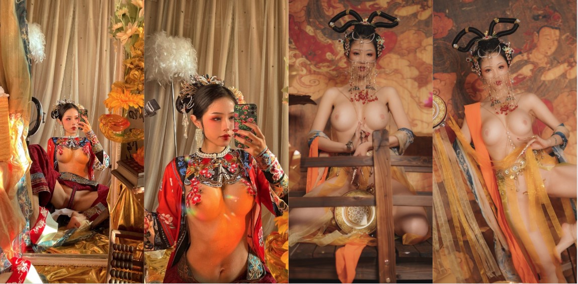 新晋爆款女神 钛合金TiTi 《极品玉妃旗袍》加《画中仙》爆乳近景 露脸露点