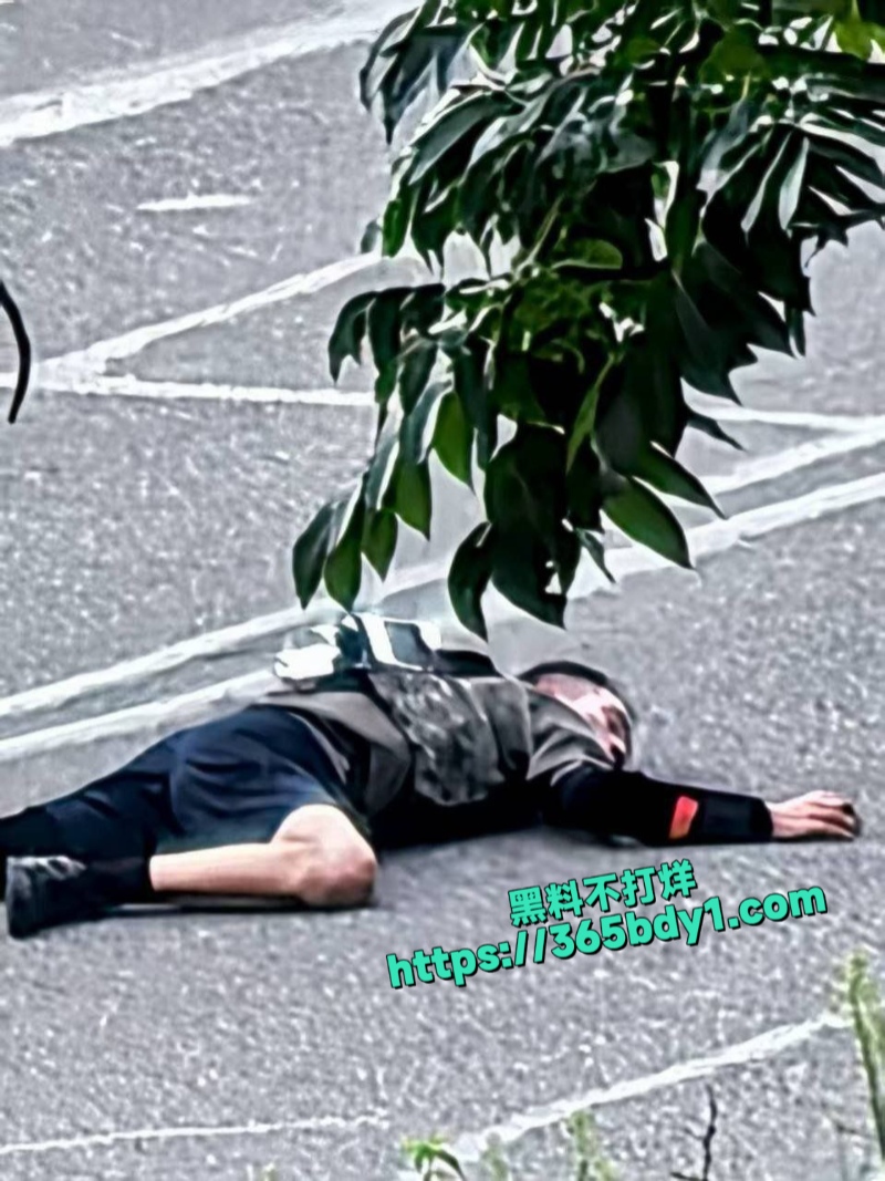 广东东莞中堂镇一男子身背疑似炸弹在公路上堵路维权1