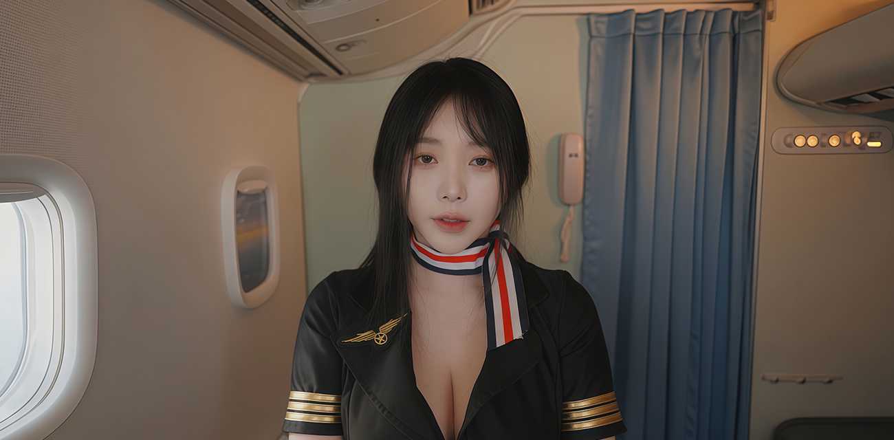 韩国ASMR甜美女神Yoonying cos韩亚航空空姐 头等舱专属服务太诱人