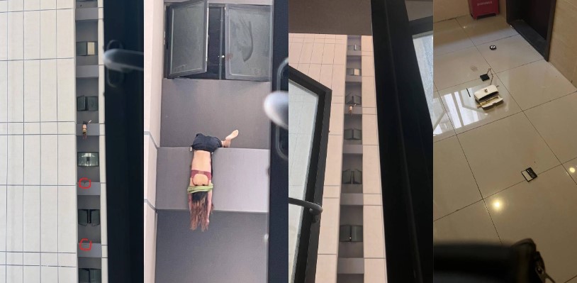 突发 佛山万科金域中央4座 惊现一女子倒挂窗台 浑身是血 疑似他杀