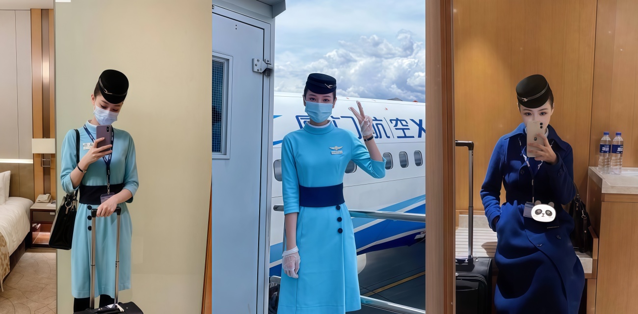 高颜值厦航空姐欣欣杨 表面优雅下飞机后性瘾极大 私生活彻底放飞