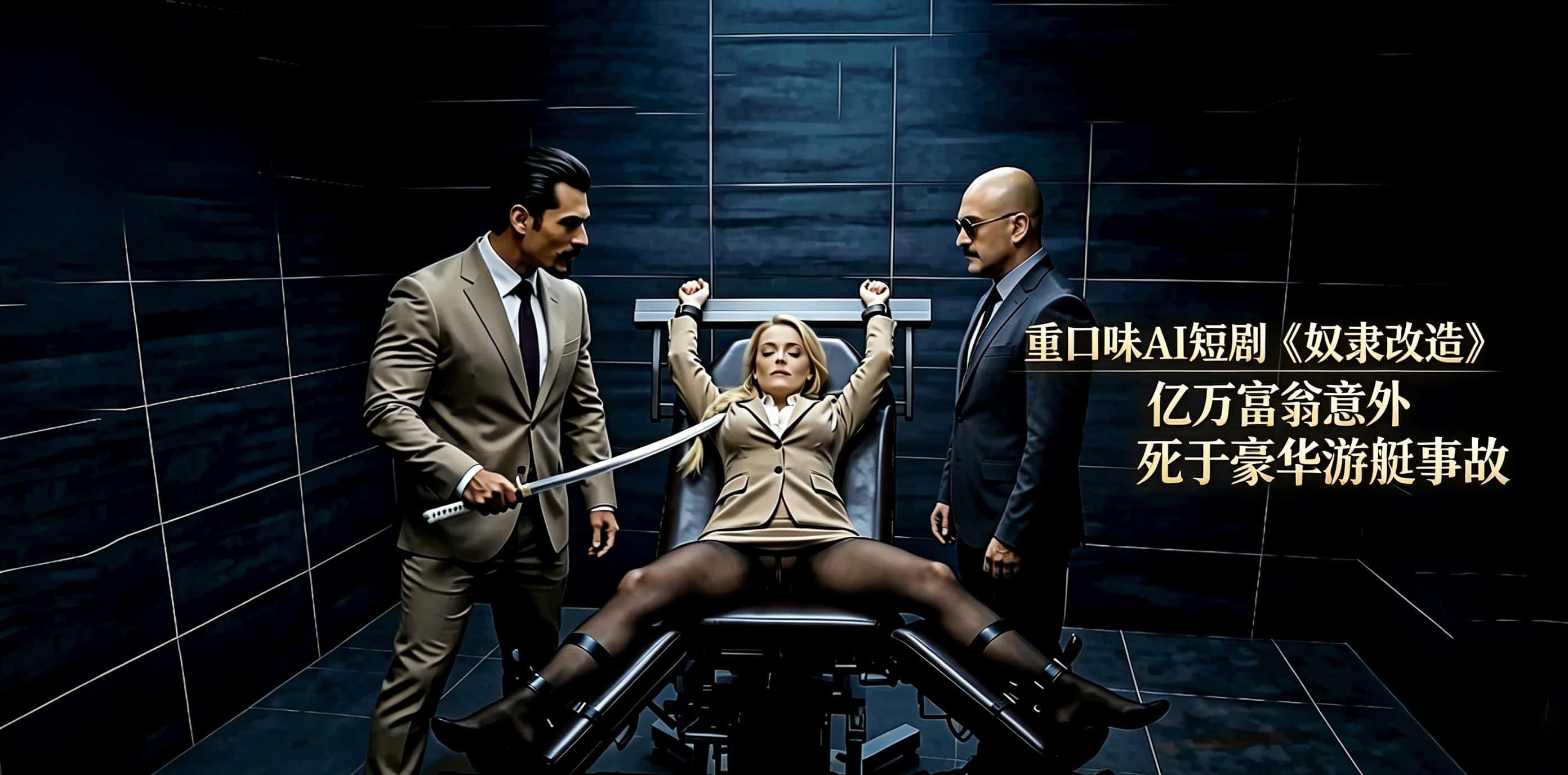 重口味AI短剧《奴隶改造》第1-2 集亿万富翁遗产陷阱姐妹花被调教成奴隶