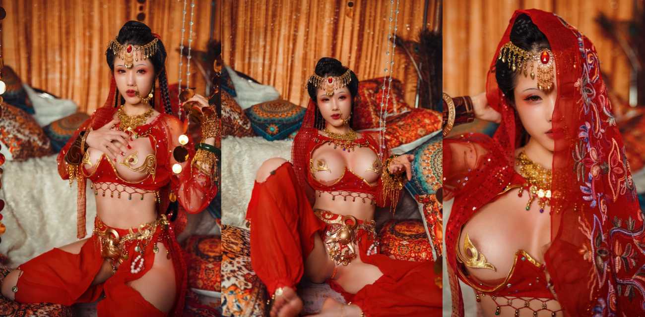 福利姬TiTi网黄写真 Stuff Red Luan性感花絮 豪乳肥臀半透红装劈腿狂甩