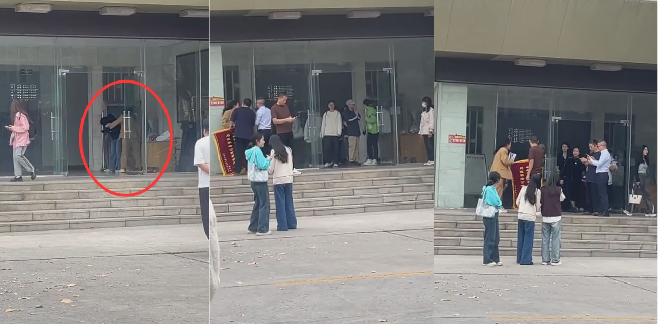 河南开封科技传媒学院女大学生 知三当三和男方搞SM 被原配直接找去学校送锦旗暴打