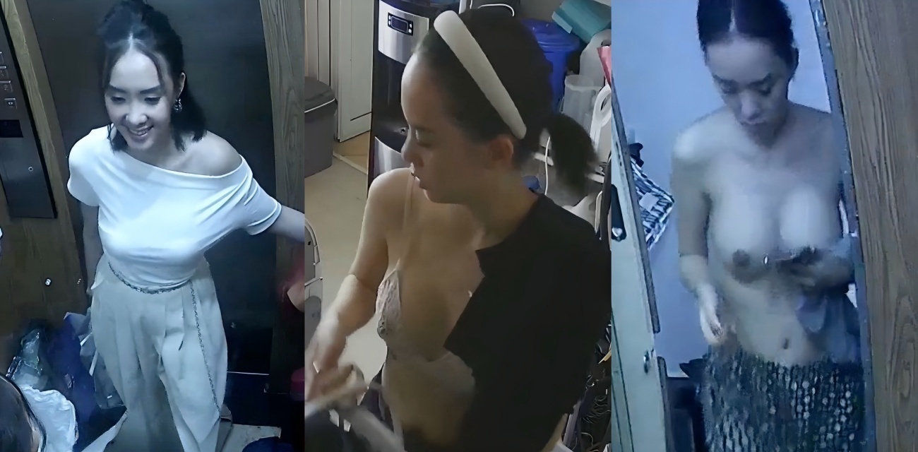破解高档小区公寓摄像头偷拍 单身女白领私生活全曝光 情趣装乱逛 全裸进电梯