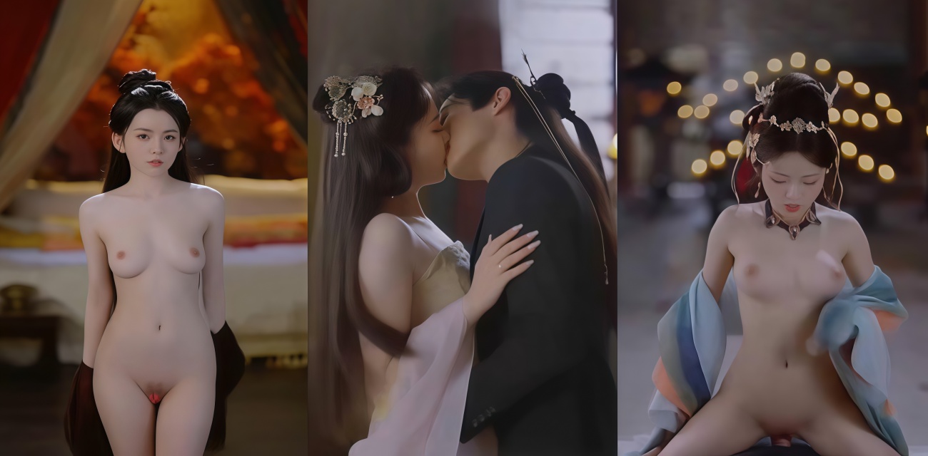 AI魔改短剧 我刚登基称帝她就说我是昏君 汉服女神一言不合就脱衣被操