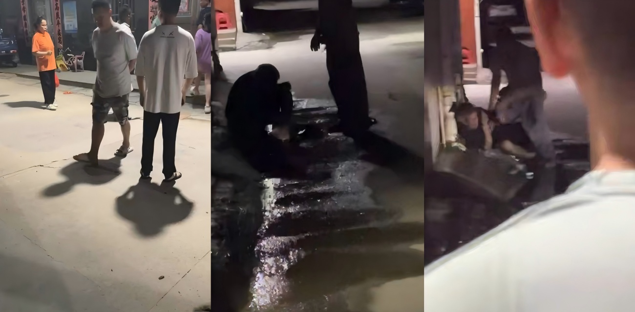 深夜巷子抓奸大乱斗 男人怒追奸夫刀光拳影 吓得路人全跑光