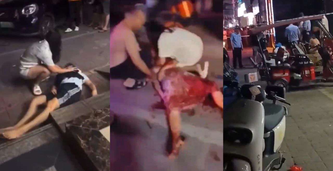 海南省陵水黎族自治县英州镇 情人节发生血腥刀人事件 一男一女双双扑街