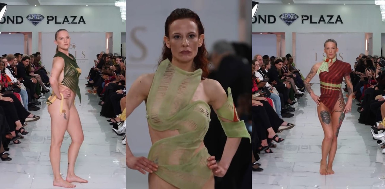 鹿特丹Isis Fashion Awards霓虹T台 荷兰国际时尚展模特几乎全裸试穿