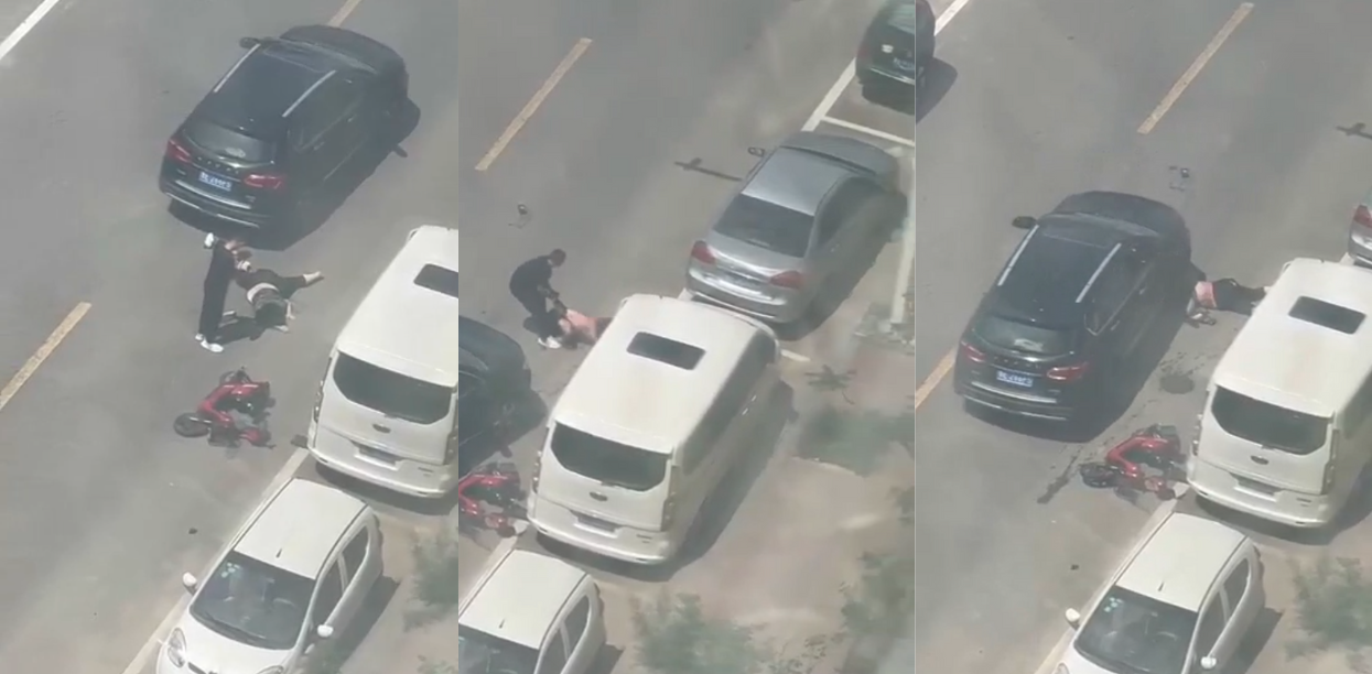 山东东营！中南世纪城 男子驾车多次碾压女子原视频流出！ 据消息称女子常家暴男子！