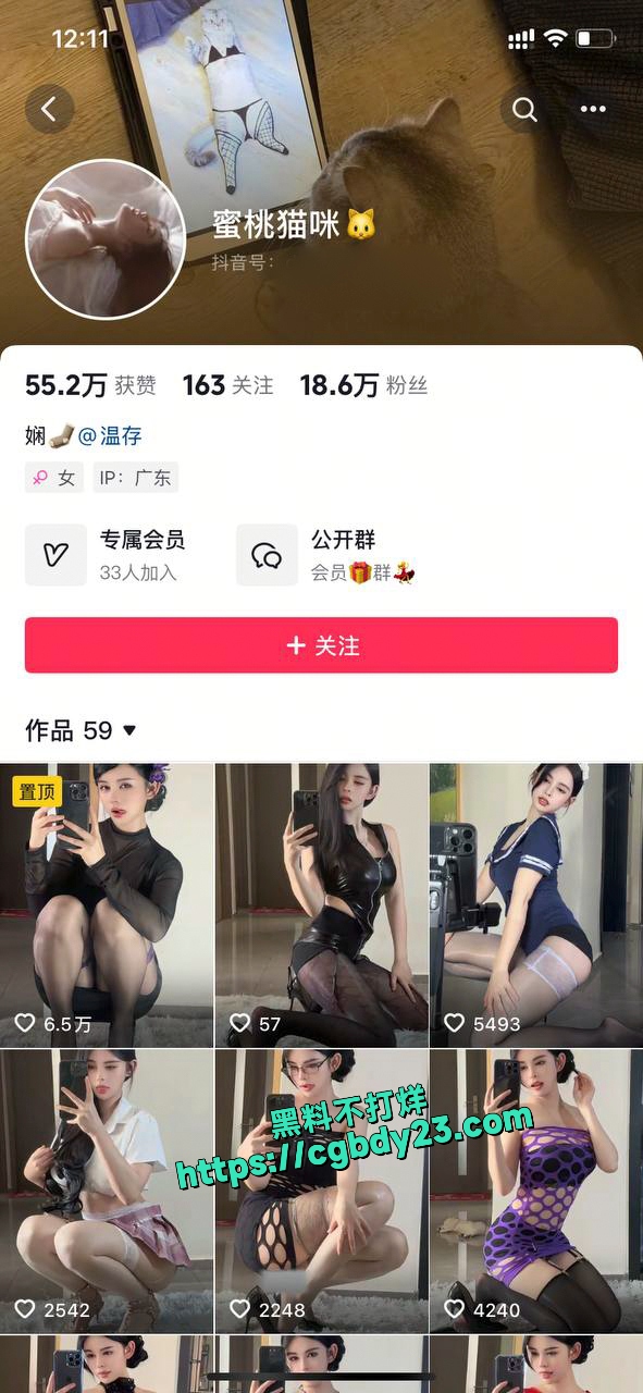 抖音蜜桃猫咪内衣内裤骚舞诱惑巨乳1