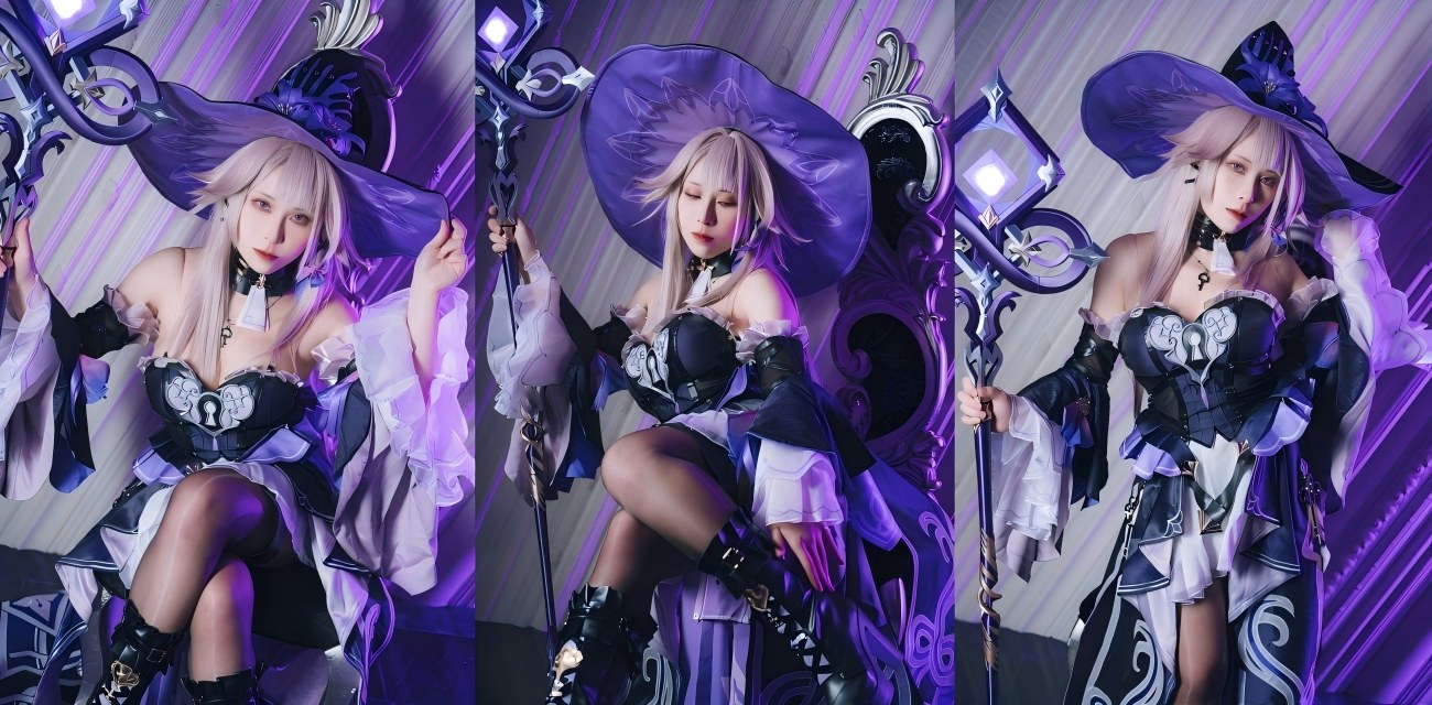 Tokar浵卡紫色小魔女Cos性爱新作 撸管口技超带感 脚控福利黑丝润滑双脚狂撩