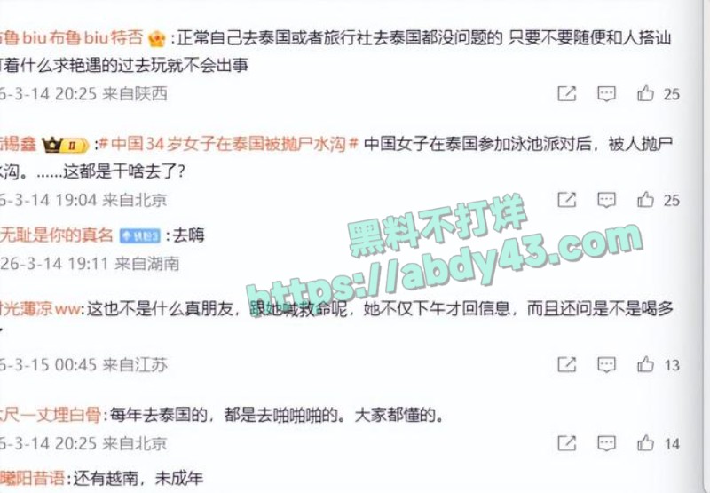 安徽34岁女子在泰国被抛尸水沟29