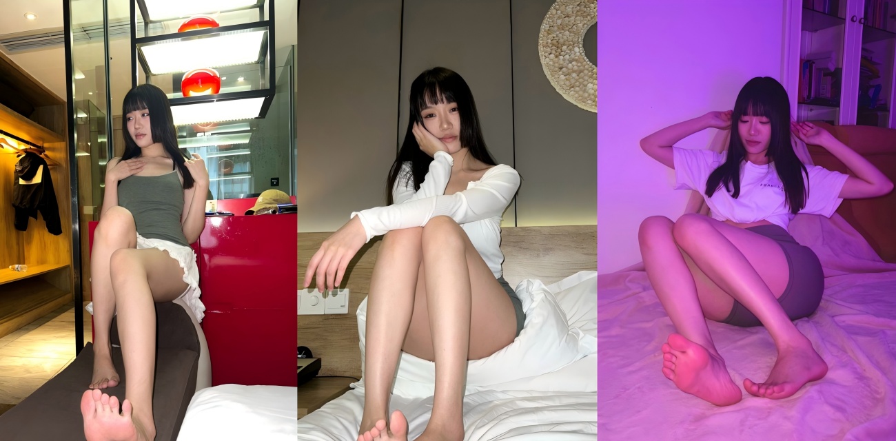 小甜瓜抖音24万粉爆火 黑丝光脚角度姿势秀美脚 足控者福利