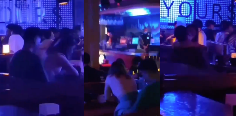 酒友爆料！Perrys酒吧内炮友酒精上头无视众人座位上开啪，这里啪啪节奏感杠杠的