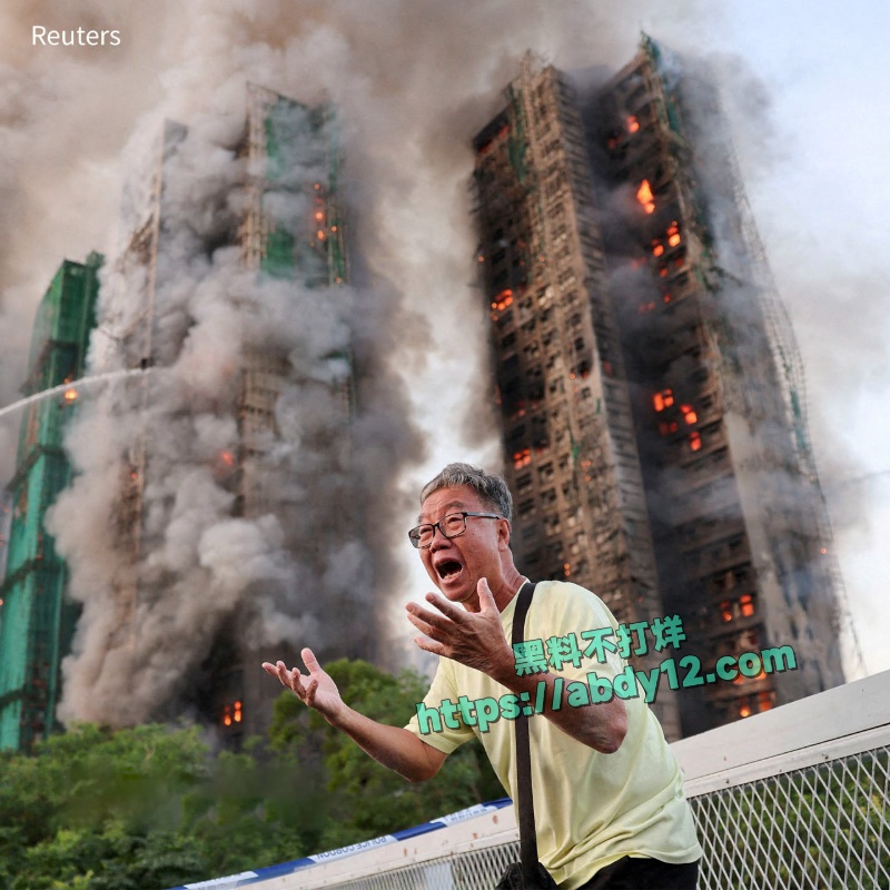 香港大埔宏福苑维修工地起火 8