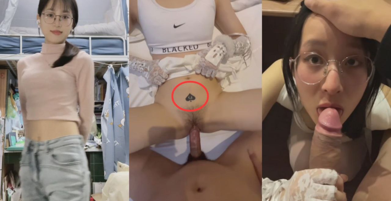 高颜值反差美女大学生 平坦的小腹上纹着黑桃Q 穿着婚纱给大屌男友进行性爱服务