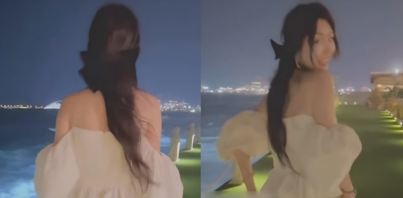 彤彤乖海边狂秀 LED肛塞闪亮夜场 人来人往的餐厅假鸡巴玩的飞起