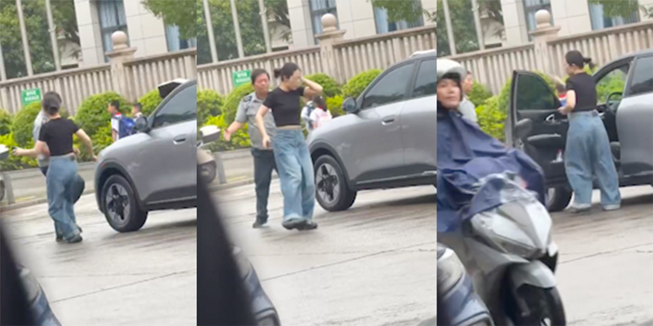 福建三明保安扇女子耳光 完整监控曝光 女司机脚踹保安反被扇耳光