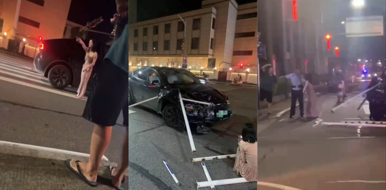 广东江门台山 人民医院门口发生车祸 小仙女下车后还敢骂街 最后判定为醉驾
