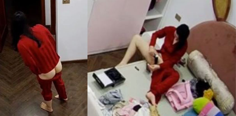 破解家庭摄像头录像 发现寂寞少妇一天抠逼两次给老公看 床上都是淫水