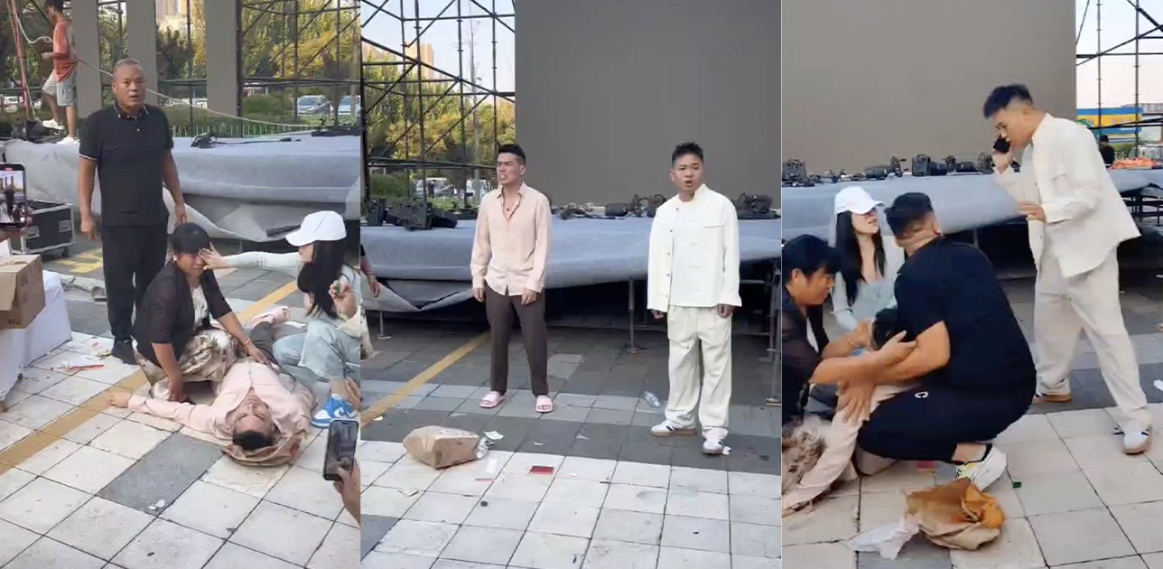 河南商丘 百万网红许公子筹备几十万元搭好舞台被拆除 下跪求工作人员也于事无补