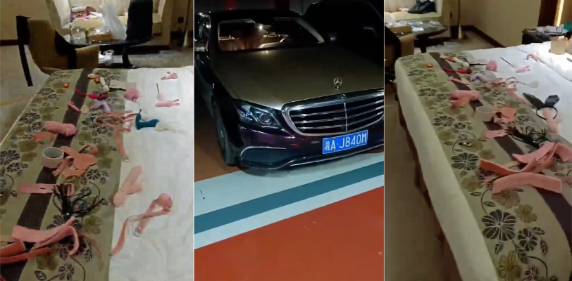 长沙炮王出战 尊贵的迈巴赫车主实力调教骚母狗 道具齐全让人头皮发麻