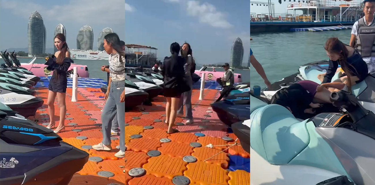 三亚钟情会所海边惊现顶级修罗场 两女为争一金主当场撕衣互扇