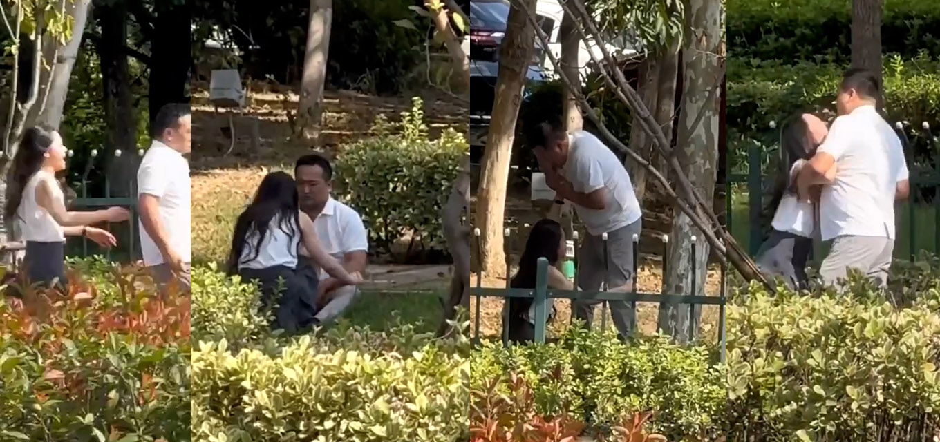 安徽芜湖 长江南路 疑似女子被金主抛弃 跪在地上苦苦哀求 网友：这才是真男人