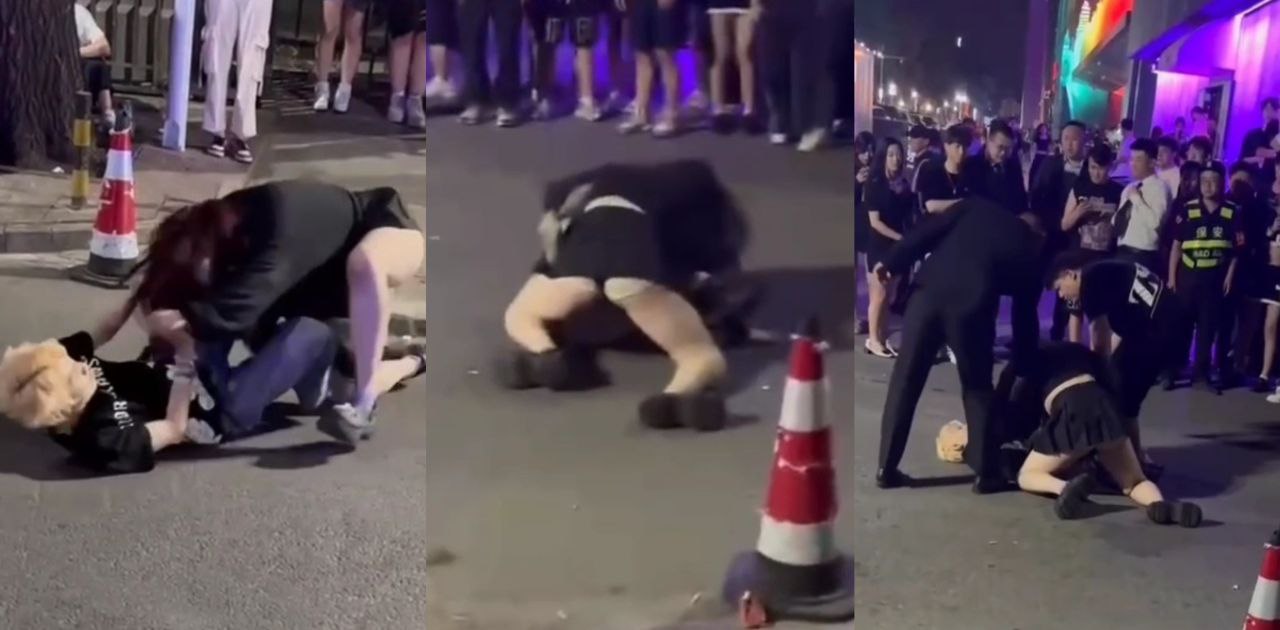 北京工体街头打架事件 1V1坦克大战细狗 男方完败 吃瓜群众纷纷上前拍摄精彩瞬间！！