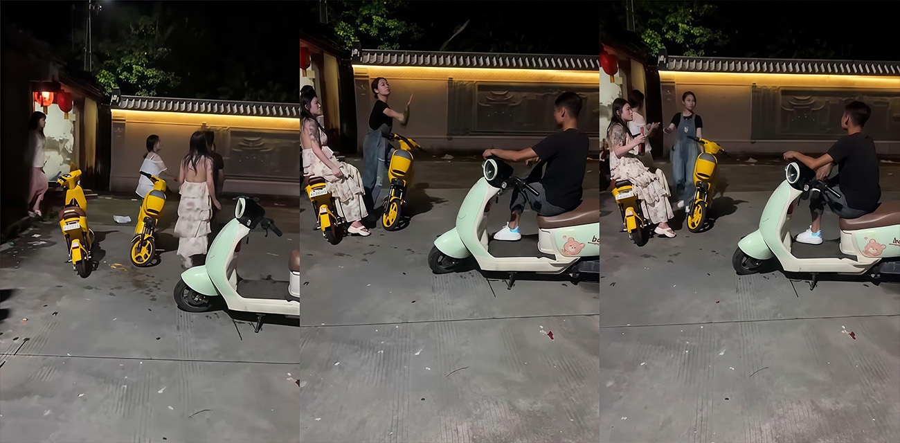 大哥跟小仙女发生冲突 直接当街一打四 最后双拳难敌8手还是被打倒