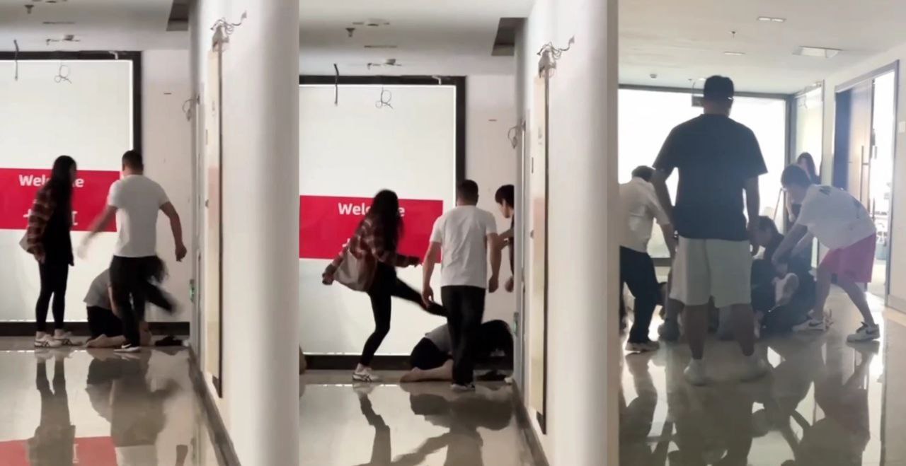 浙江永康办公室打人事件 老板娘怀孕两个月老板出轨财务 老板娘带人到公司暴打财务