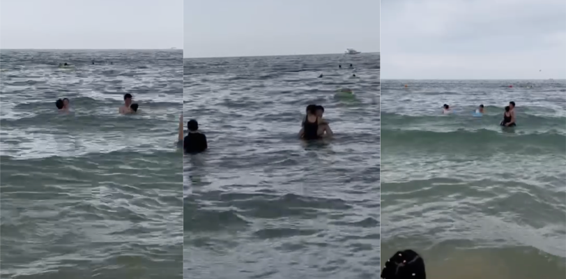 夏天到来了饥渴的情侣们又来海边海中diss了！传统方式已经out必须整出新花样！