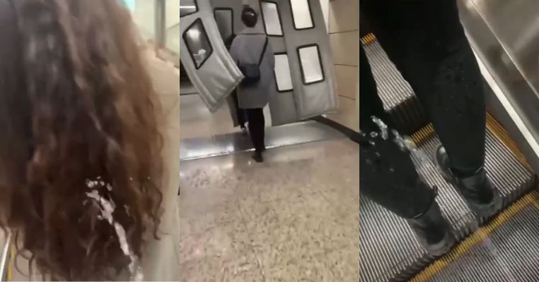 痴汉街射艺术大师 escalator 手枪变水枪 无精狂喷湿鞋
