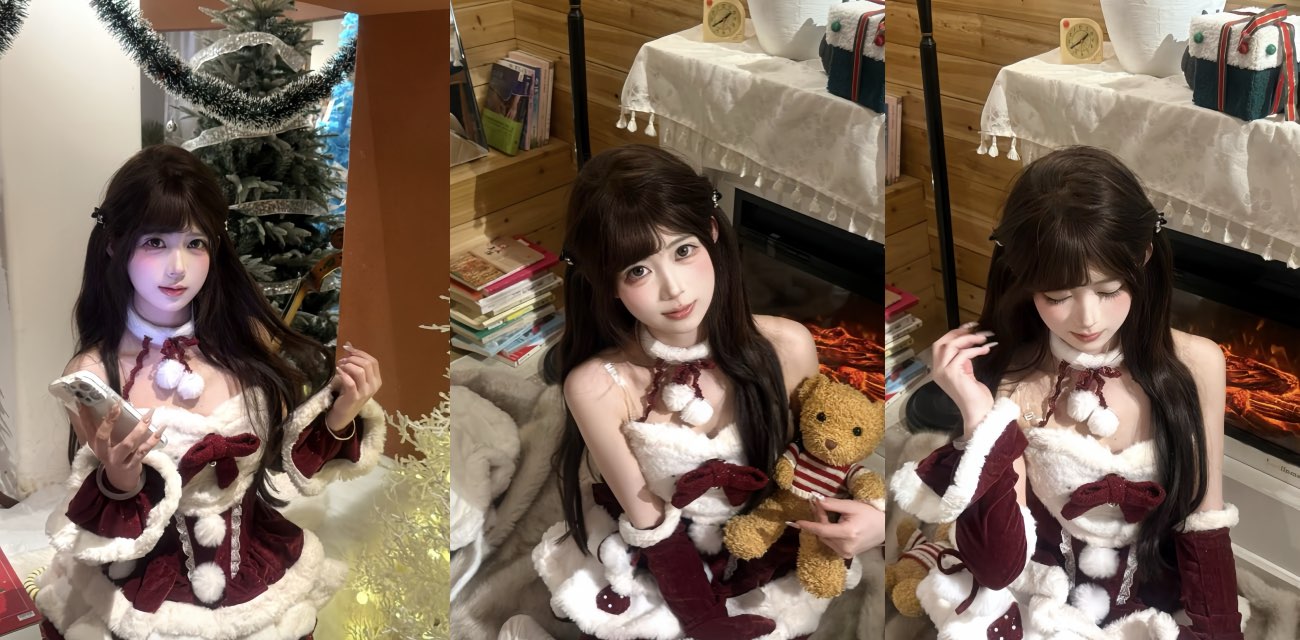 圣诞小猫娘 mochiii 近距离口交特写 圣诞小猫装扮 眼神超级撩人