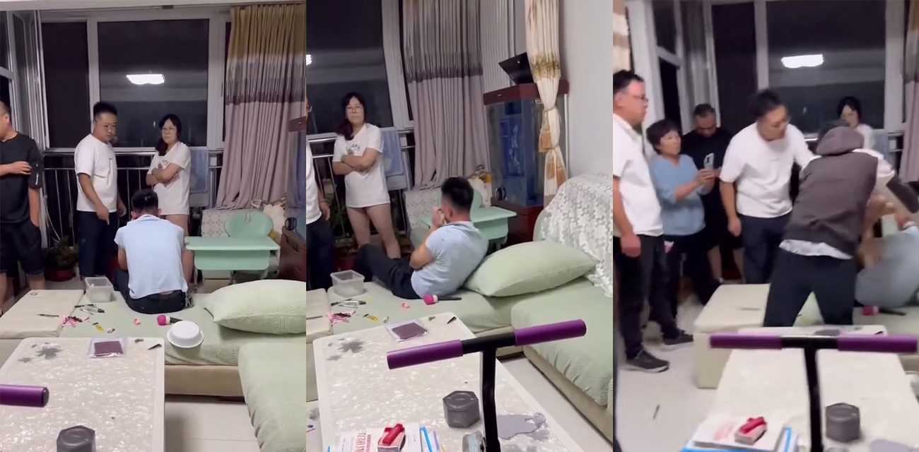 男老师白天上课教书育人 晚上帮别人修车育人 偷情已婚人妻被现场抓奸 多人暴打场面一度失控