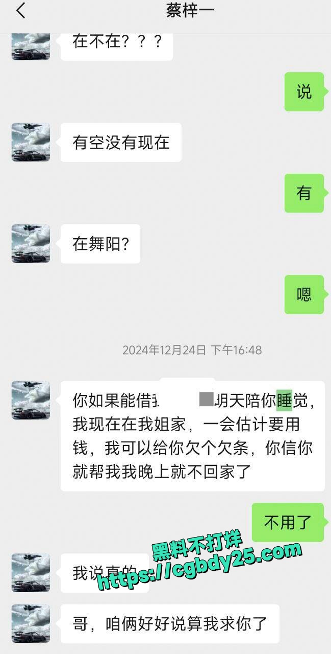 河南省漯河市舞阳县精神小妹蔡梓一为钱主动求上床2