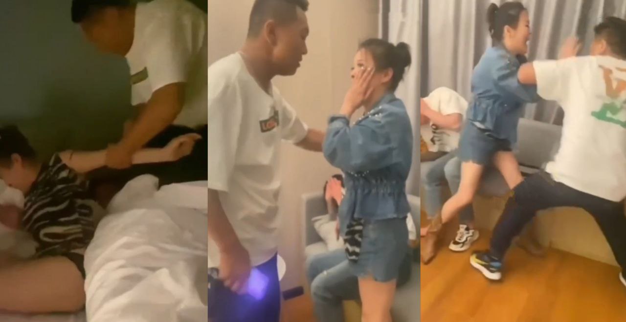 爸爸带着儿子现场抓奸妈妈 妈妈还一脸理直气壮 这种事儿其实不适合带着孩子