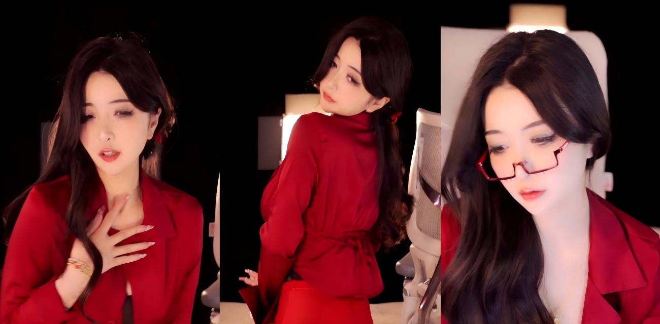 网易CC小燃燃直播热舞 眼镜黑丝红艳制服 性感舞姿吸睛