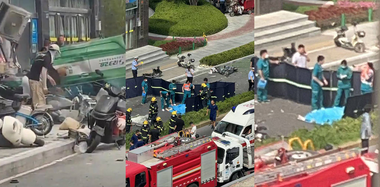 河南郑州出租车冲人行道酿惨祸 多人死伤含外卖小哥 现场触目惊心！