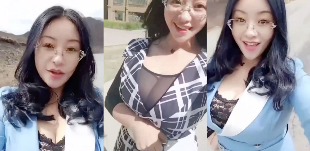 快手高颜值豪乳女网红「媛大大最美」私密视频泄露，身穿真空情趣连衣裙露点揉胸诱惑不断