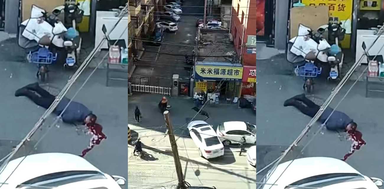 沈阳4月4日闹市随机砍人惨案男子持刀街头见人就砍 一反抗者头部被砍掉 凶手随后跳楼身亡
