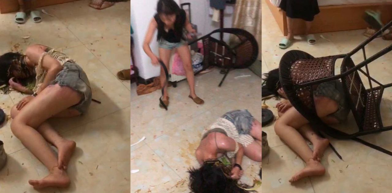 一群精神小妹霸凌短裤女孩 皮带狂抽棍子狂砸下手狠辣 仗着年纪小就肆意妄为太可怕了